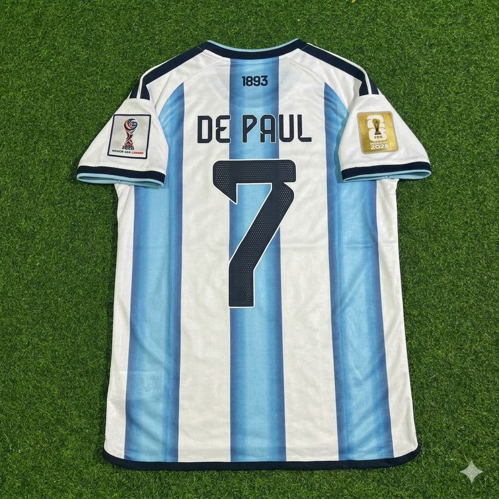 Rodrigo De Paul Argentina 2026 World Cup Football Jersey – Back View