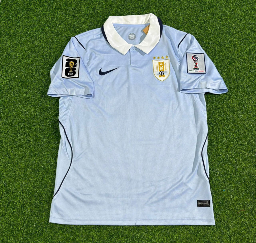Uruguay 2026 World Cup Home Sky Blue Jersey – Rodrigo Zalazar #26 – Front View