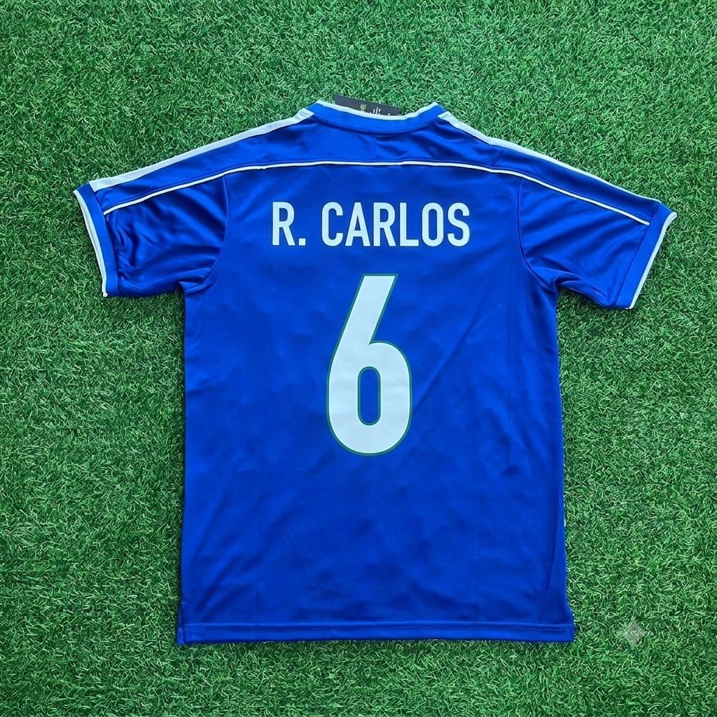 1998 Brazil World Cup Roberto Carlos Retro Football Jersey – Back View