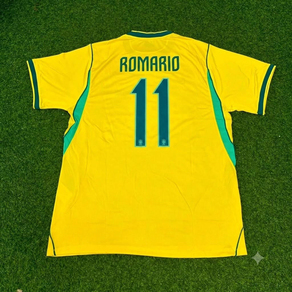 Romario Brazil Commemorative Special Retro Football Jersey – Back View