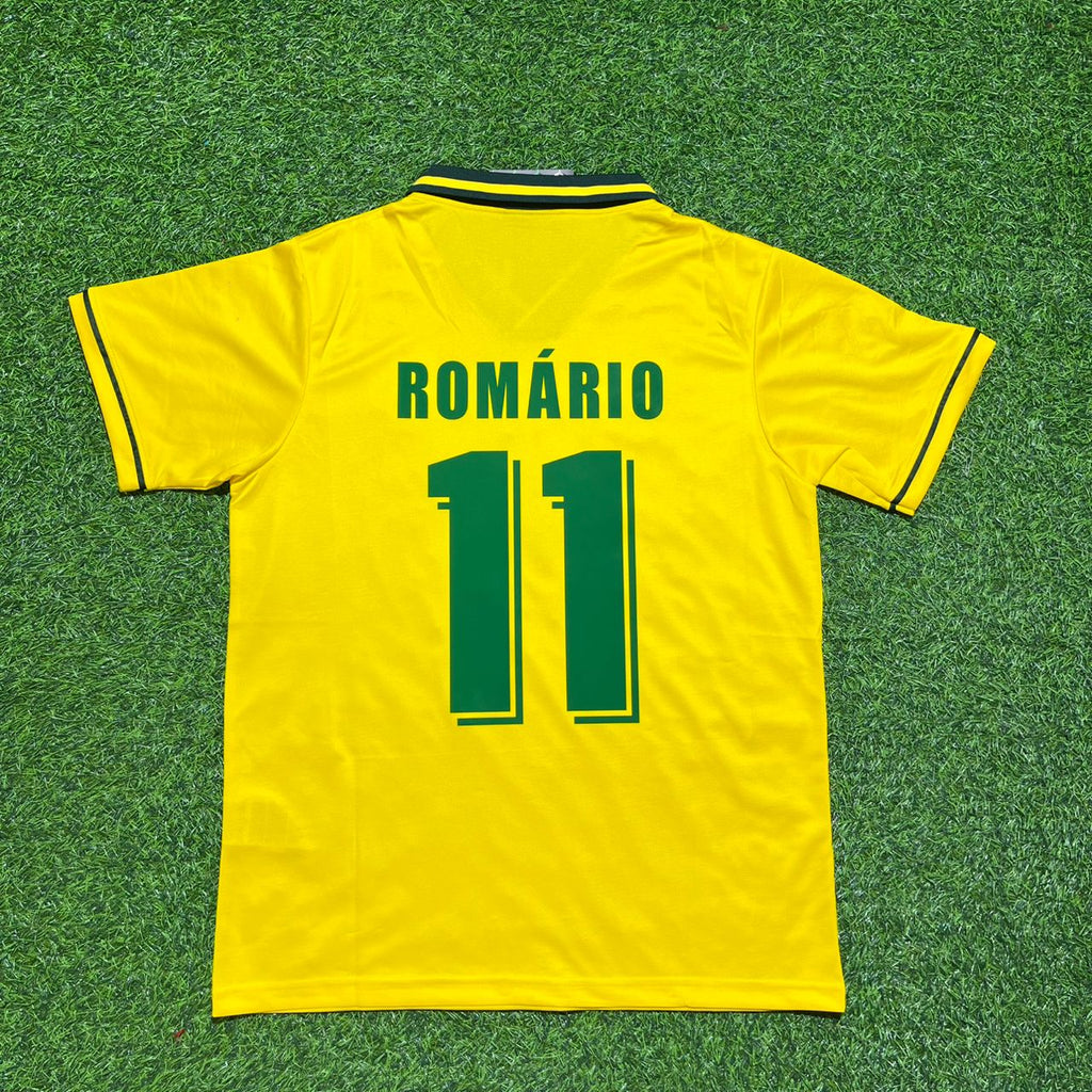 Brazil 1994 World Cup Final Retro Football Jersey – Romário #11 – Back View
