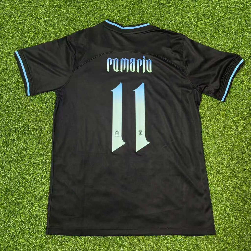 Brazil Black Iconic Retro Football Jersey – Romário – Back View