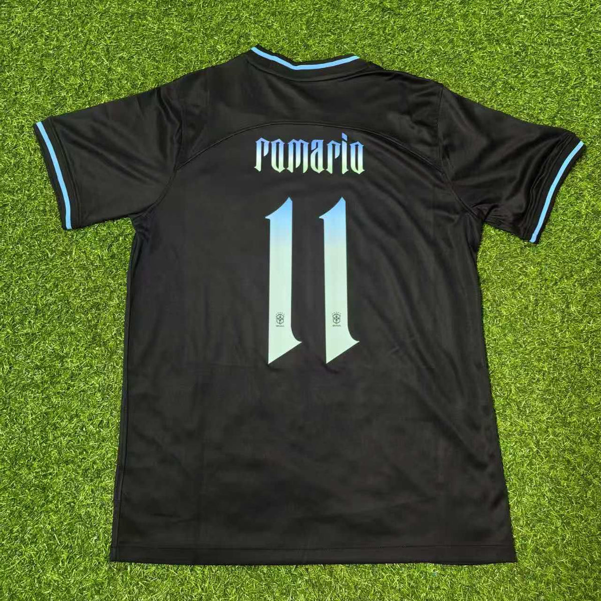 Brazil Black Iconic Retro Football Jersey – Romário – Back View