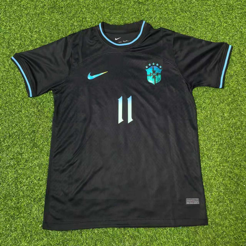 Brazil Black Iconic Retro Football Jersey – Romário – Front View