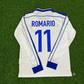 Romario Brazil Long Sleeve Retro Football Jersey – Back View