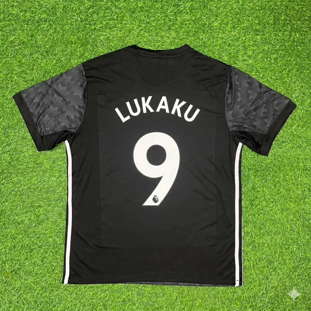 2017/18 Romelu Lukaku Manchester United Black Retro Football Jersey – Back View