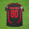 AC Milan 2008 2009 Home Retro Football Jersey – Ronaldinho #80 – Back View