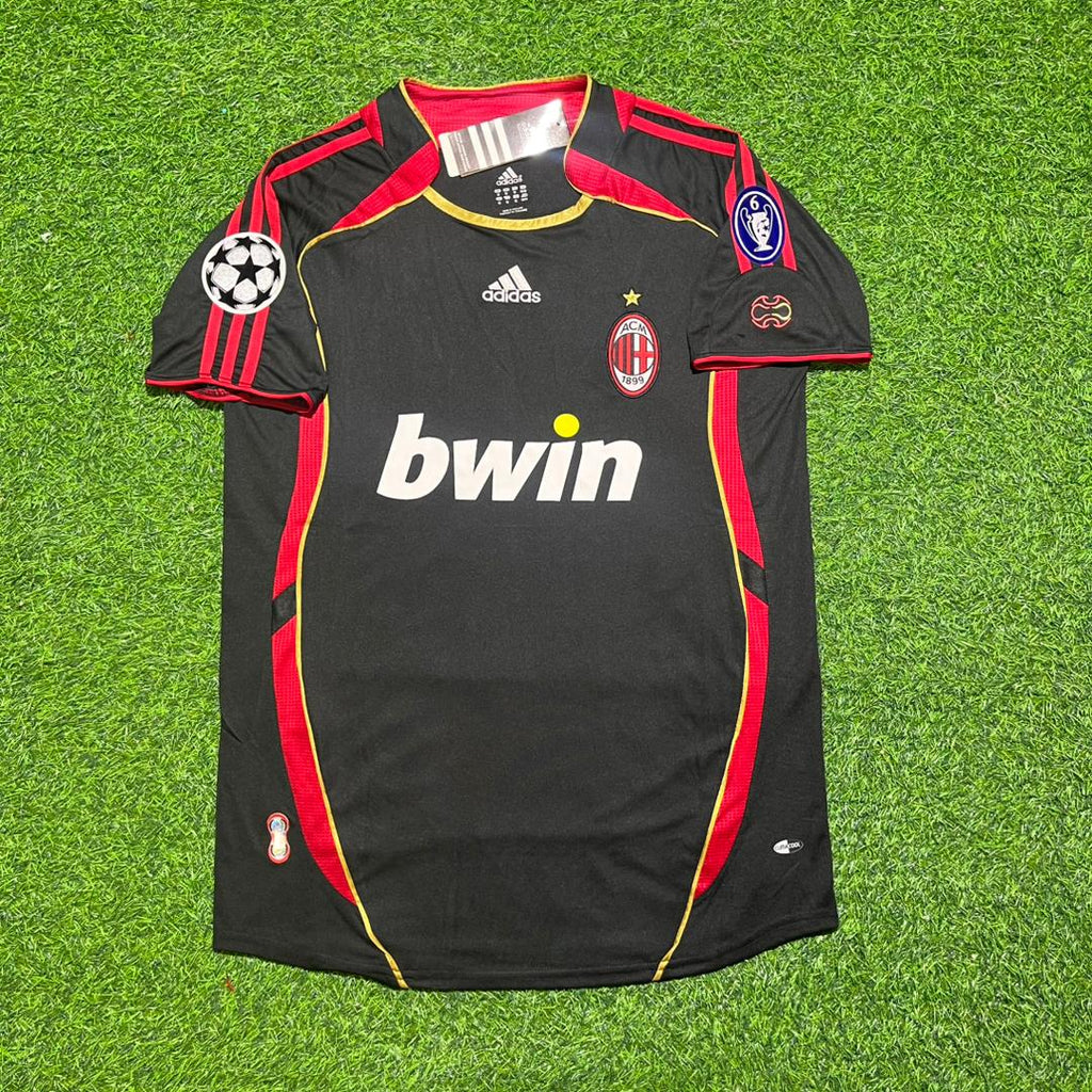 AC Milan 2008 2009 Home Retro Football Jersey – Ronaldinho #80 – Front View