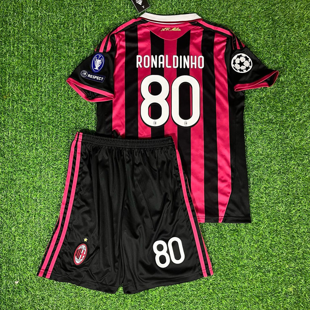 2009/10 Ronaldinho #10 AC Milan Retro Football Jersey – Back View