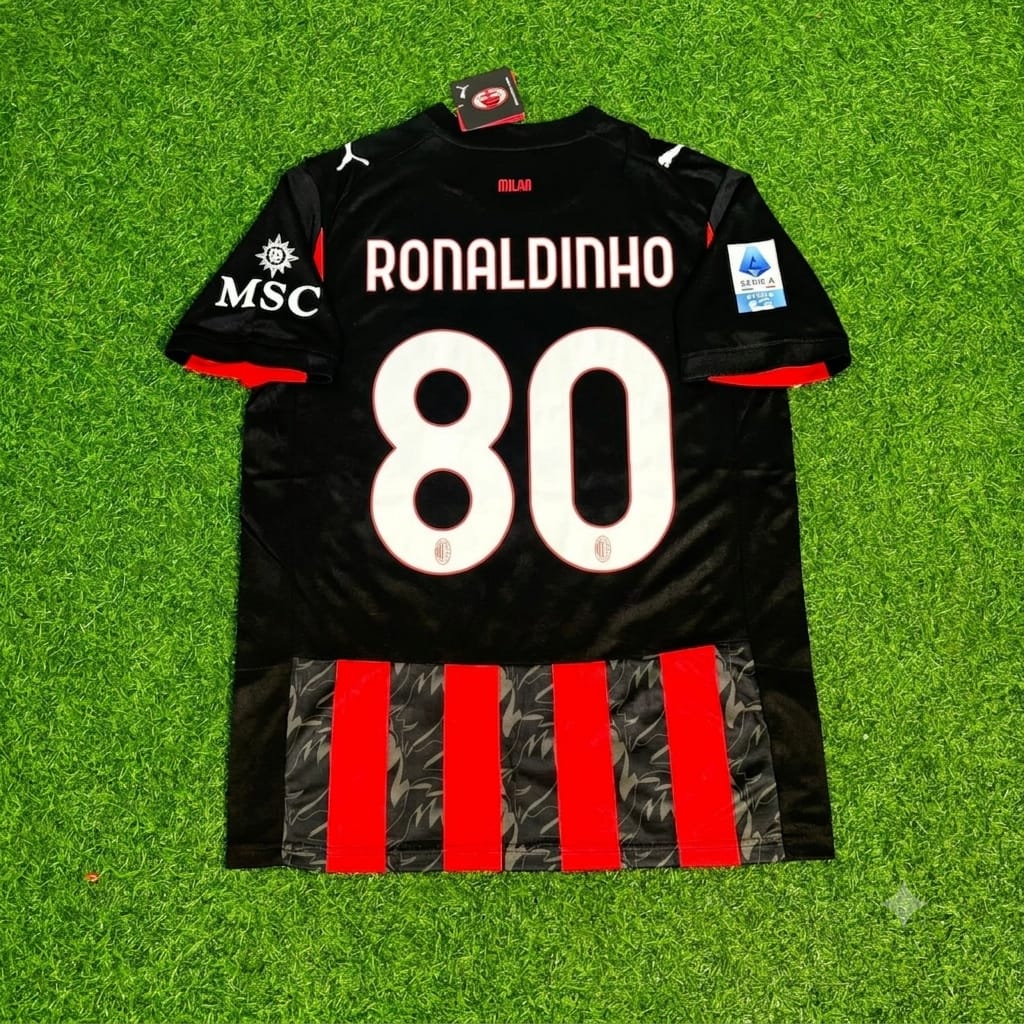 Ronaldinho Gaucho AC Milan Football Retro Legend Football Jersey – Back View