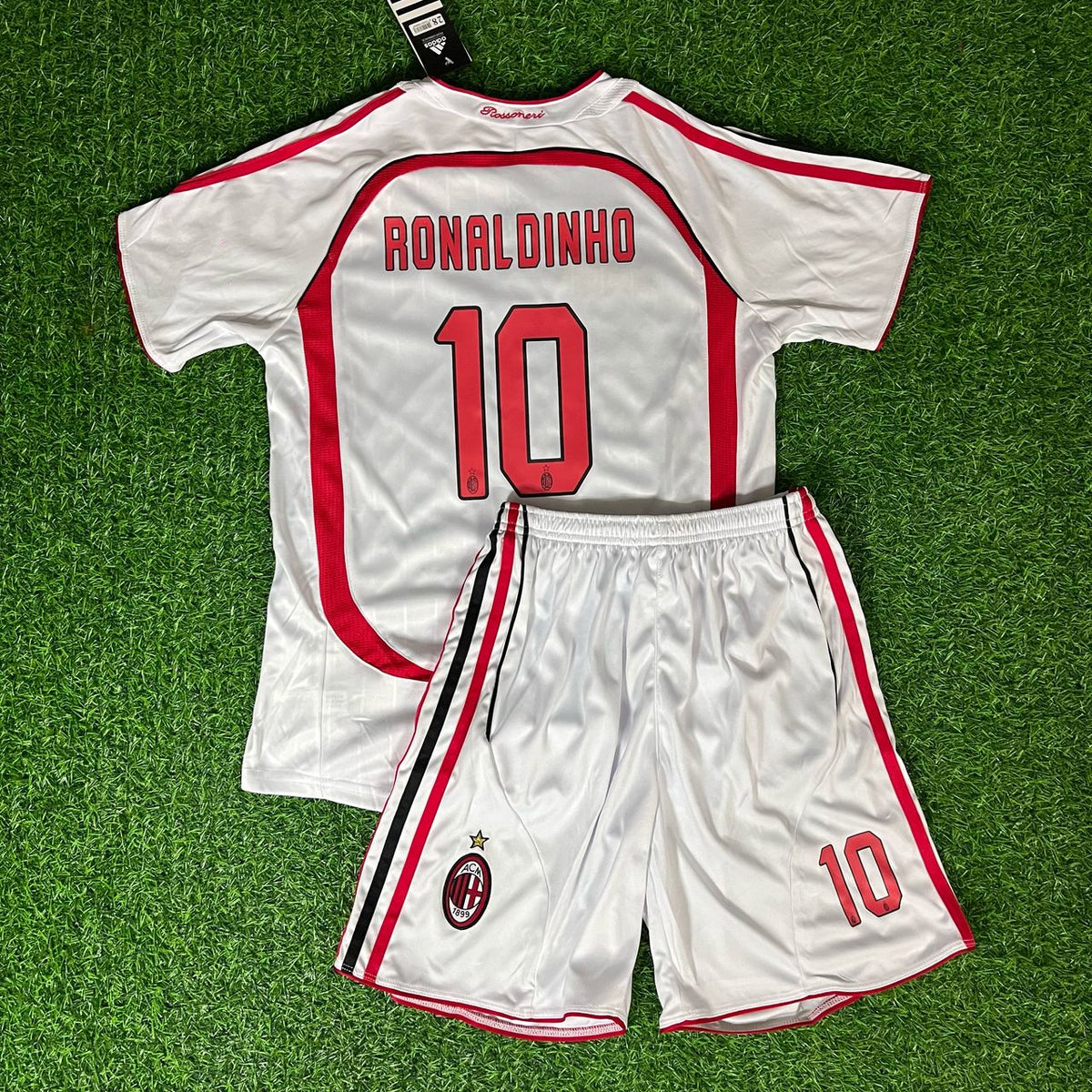 Ronaldinho AC Milan White Retro Football Jersey – Back View