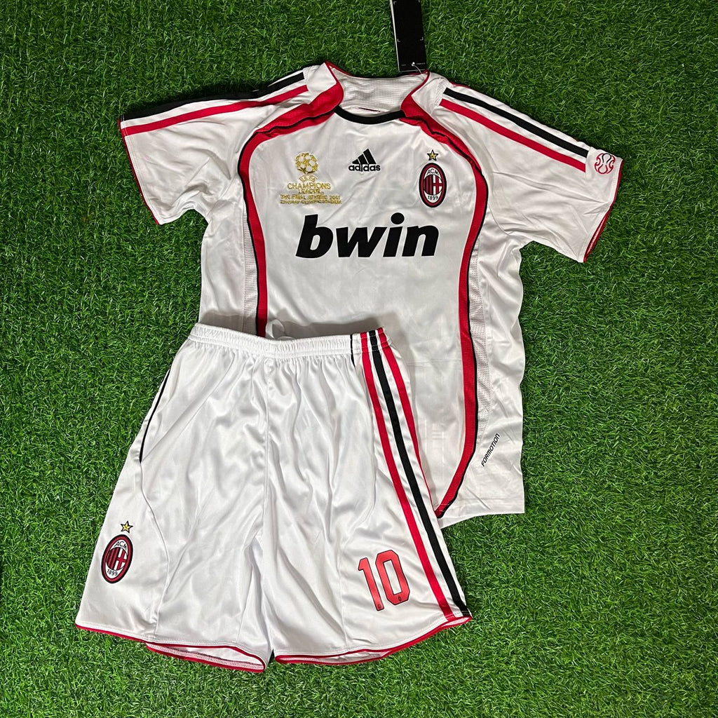Ronaldinho AC Milan White Retro Football Jersey – Front View