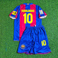 Barcelona 2007/2008 Retro KIDS Football Jersey – Ronaldinho 10- – Back View