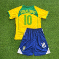Ronaldinho Brazil 2004–2006 Retro Kids Football Jersey – Back View