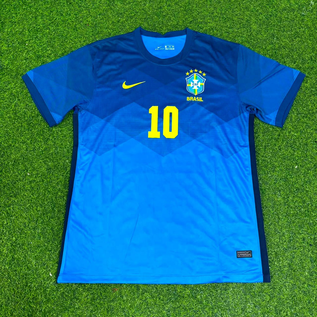 Brazil Blue Football Jersey – Ronaldinho – Front View
