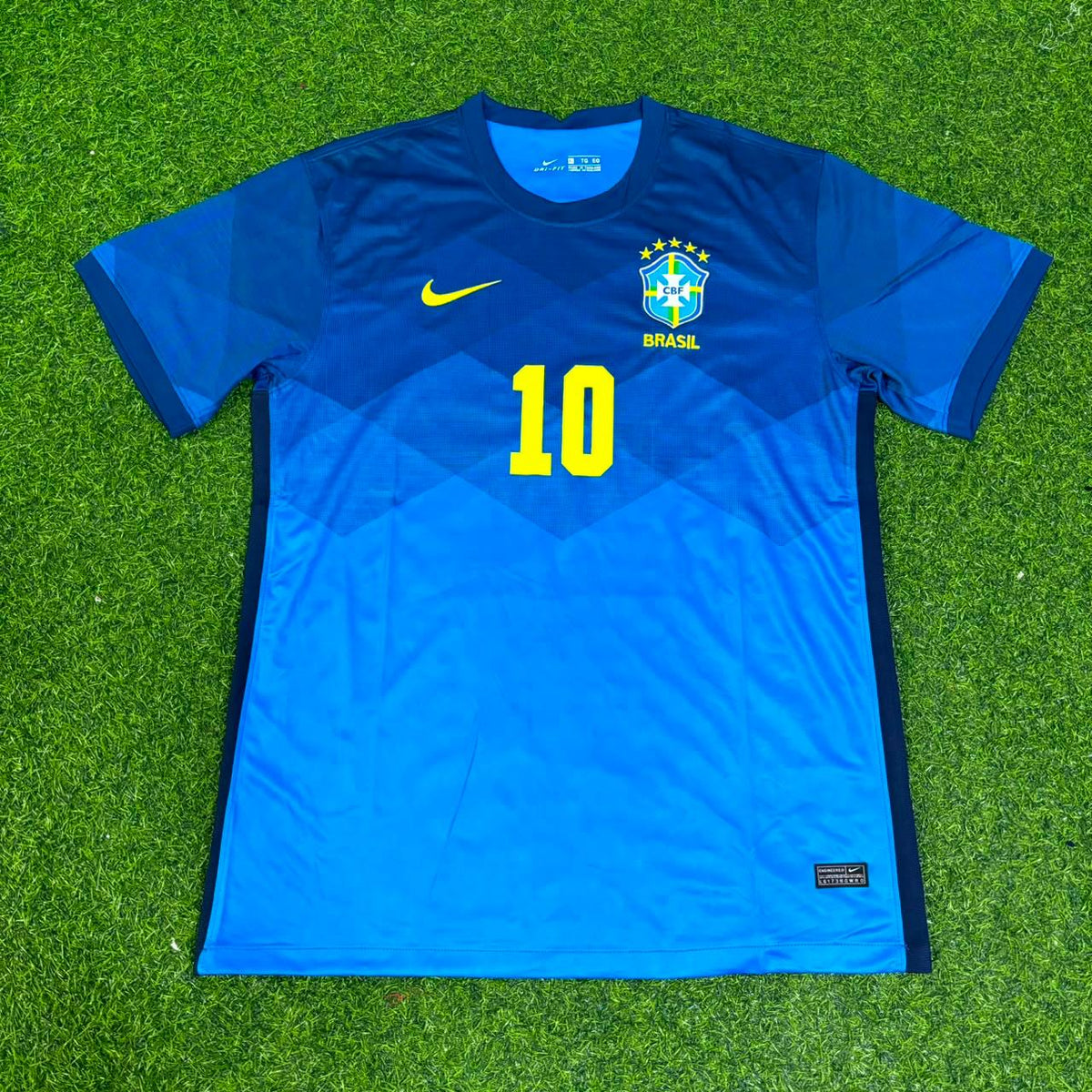 Brazil Blue Football Jersey – Ronaldinho – Front View