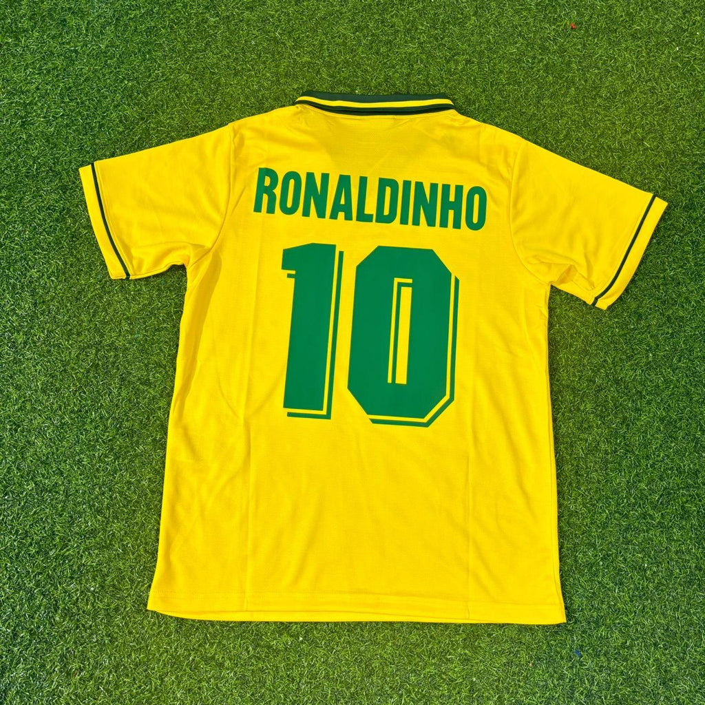 Brazil Retro Football Jersey – Ronaldinho #10 – Back View