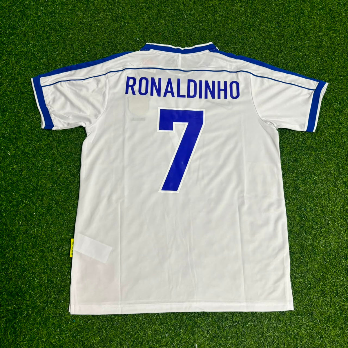 Ronaldinho #7 Brazil Retro Football Jersey – Back View