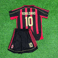Ronaldinho Gaucho #10 Milan Retro Kids Kit Set Kindertrikot Enfant Kindertrui – Back View