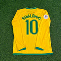 Brazil 2006 World Cup Long Sleeve Football Jersey – Ronaldinho Gaúcho #10 – Back View