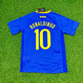 Ronaldinho Gaucho Brazil 2010 World Cup Retro Blue Jersey – Back View