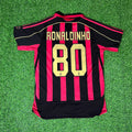 2008/09 Ronaldinho Gaúcho 80 Milan Home Retro Football Jersey – Back View