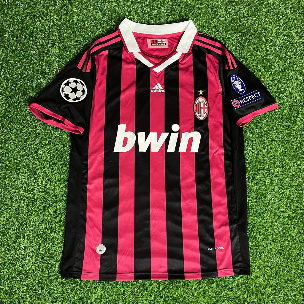 2009 Ronaldinho Gaúcho 80 - AC Milan 2010 Red Black Football Jersey – 7