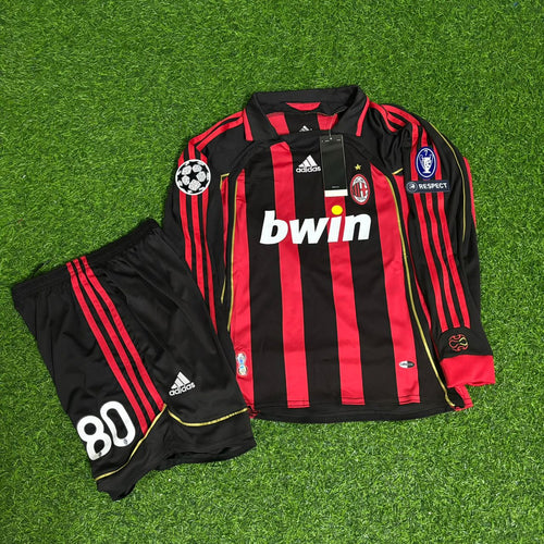 2009 AC Milan Home Long Sleeve Retro Football Jersey – Ronaldinho Gaúcho – Front View