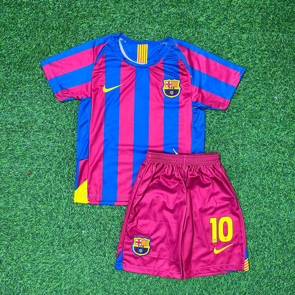 Ronaldinho Gaucho Barcelona 05/06 Home Kids Kit Football Jersey for Children – Front View