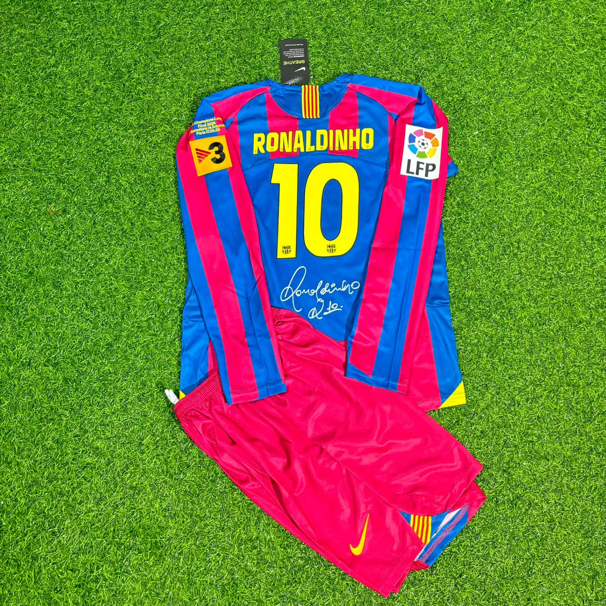 2006 Ronaldinho Gaucho Barcelona Final Kids Special Retro Long Sleeve Football Jersey Collection – 5