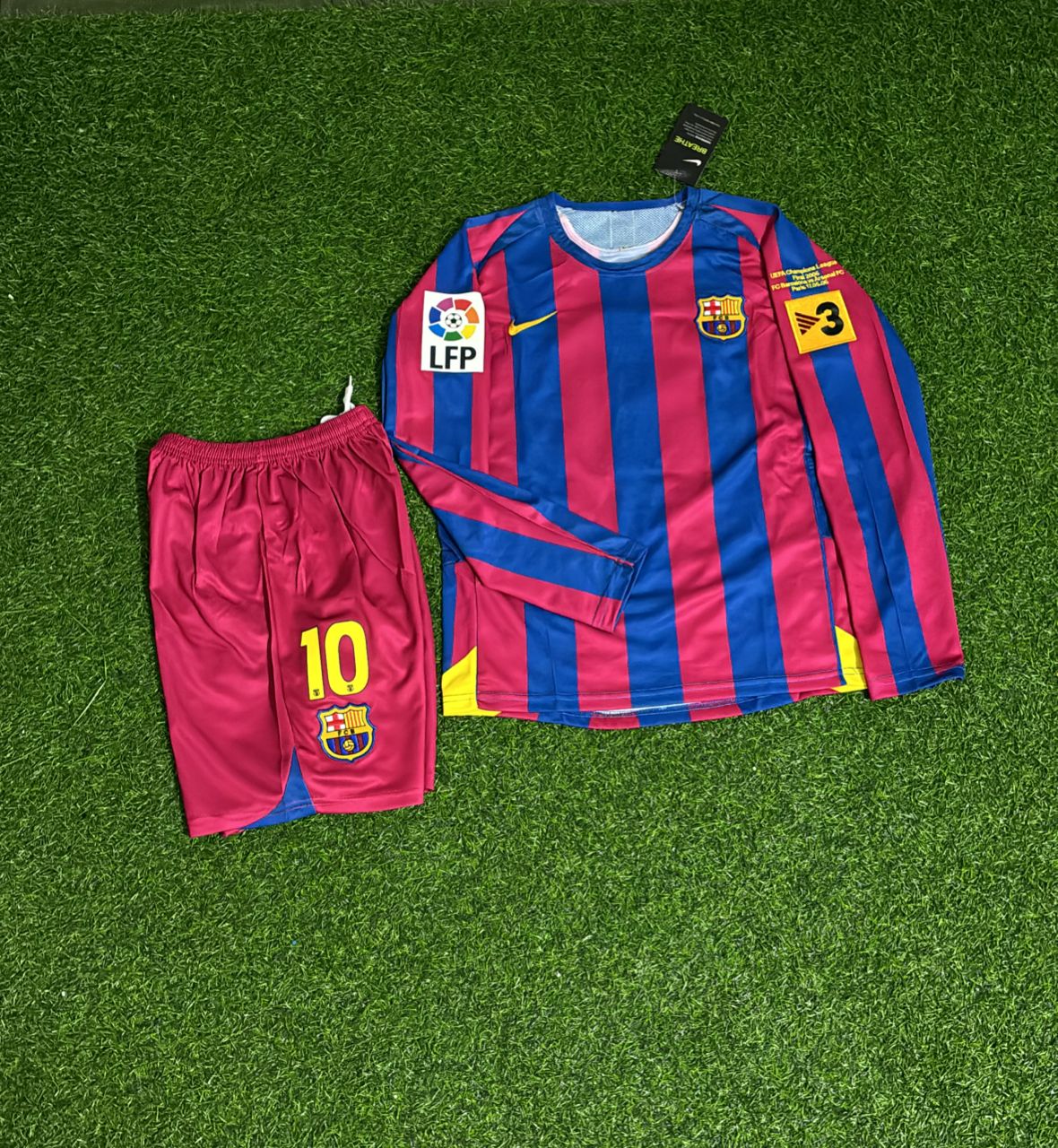 Ronaldinho Gaucho Barcelona 2006 Final Kids Special Retro Long Sleeve Football Jersey – 4