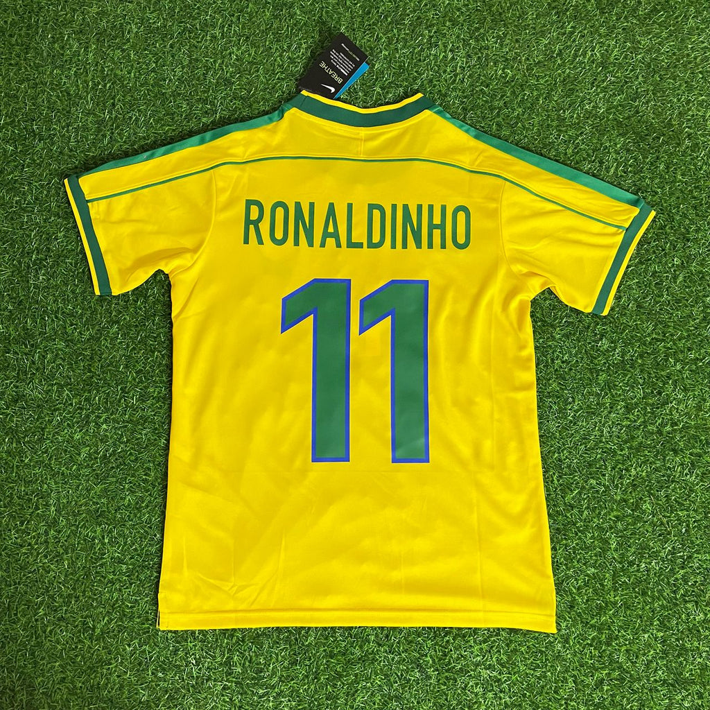 Ronaldinho Gaúcho 11 - Brazil 1998/00 Retro Football Kit Jersey – Back View