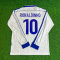 Brazil Long Sleeve Retro Football Jersey – Ronaldinho Gaucho – Back View
