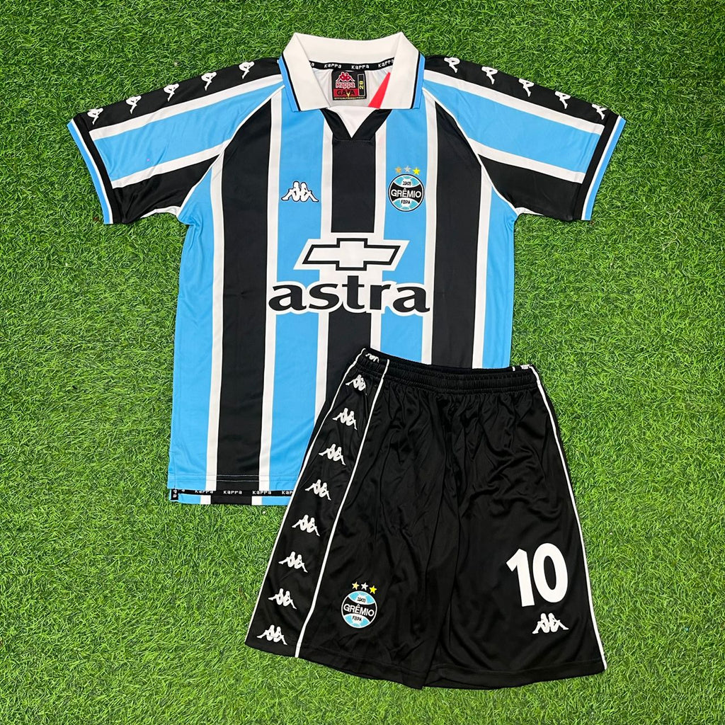 Ronaldinho Gaucho Gremio 2000 Kids Retro Football Jersey – Front View