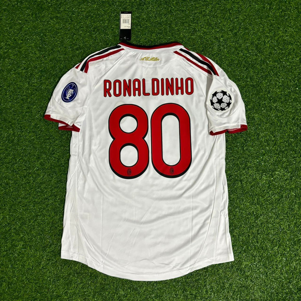 2009/10 Ronaldinho Gaucho AC Milan White Kids Retro Football Jersey – 5