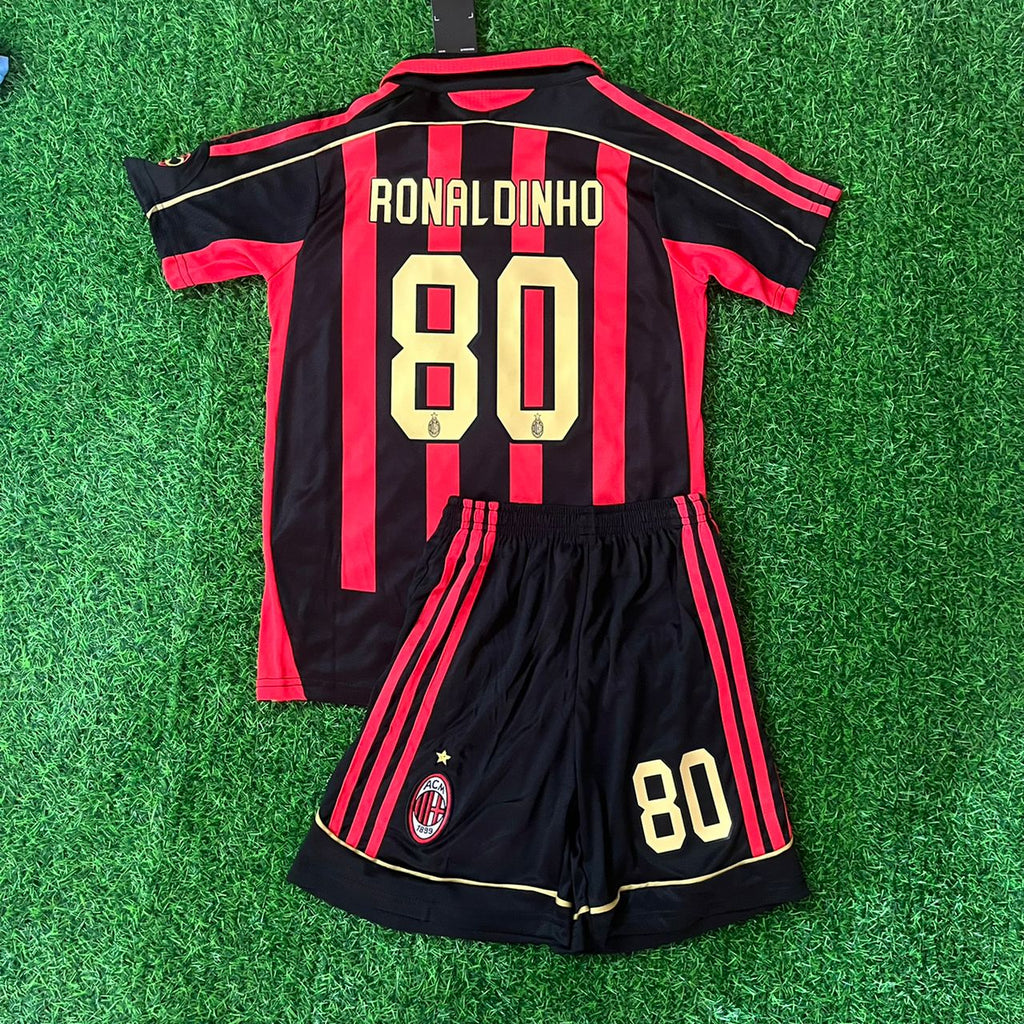 Ronaldinho AC Milan Retro Kids Kit Set Kindertrui (Ages 3-13) – Back View