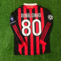 Ronaldinho Milan 2009 2011 Retro Long Sleeve Jersey – Back View