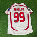 Ronaldo Nazario El Fenomeno Milan 2007 Final Athene Champions League Final White Retro Football Jersey – Back View