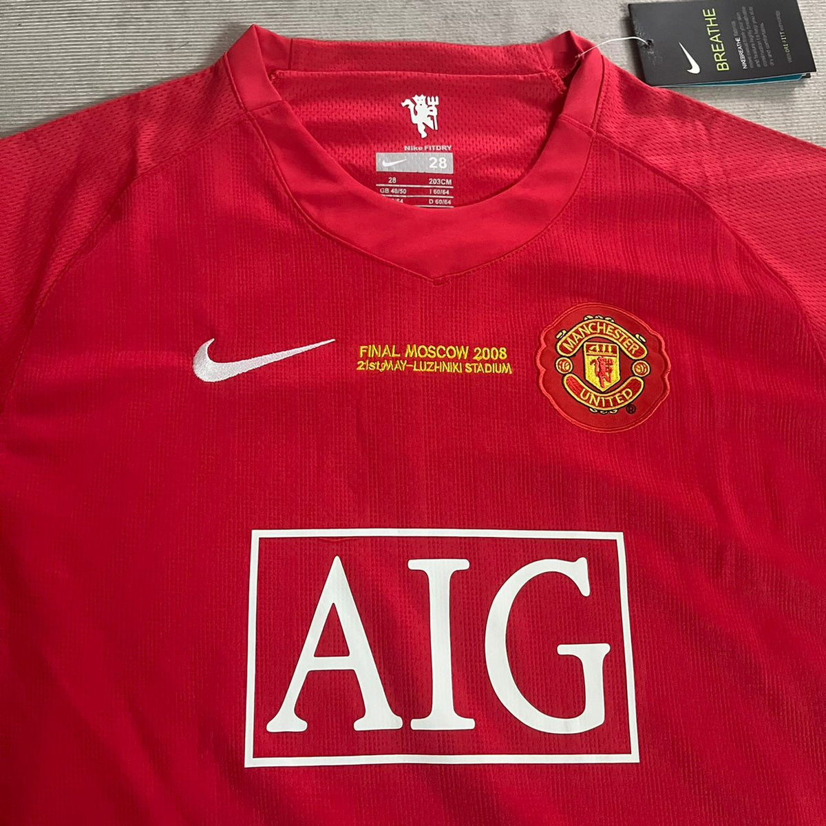 2008 Cristiano Ronaldo Manchester United Final Kids Children Home Football Jersey – Detailed View