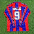 Ronaldo Nazario Barcelona 1996 1997 Retro Burgundy Long Sleeve Jersey – Back View
