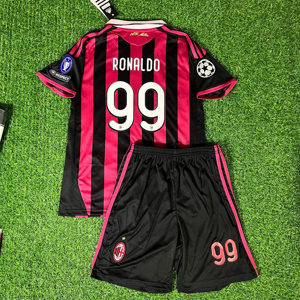 2009 Ronaldo Nazário 99 AC Milan 2011 Retro Kids Kit Set Kindertrui – Back View