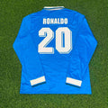 Ronaldo Nazario Brazil 1994 World Cup Blue Long Sleeve Retro Football Jersey – Back View