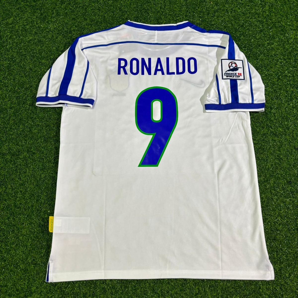 Brazil 1998 World Cup Retro Football Jersey – Ronaldo Nazario – Back View