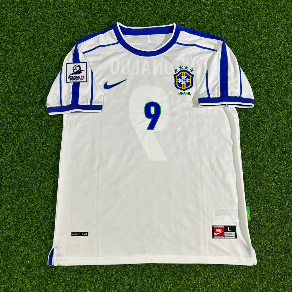 Brazil 1998 World Cup Retro Football Jersey – Ronaldo Nazario – Front View