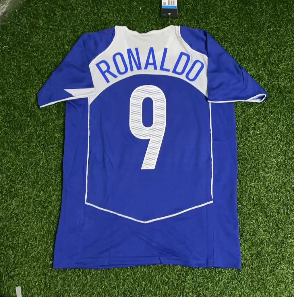 2004 Ronaldo Nazario Brazil Blue Retro Football Jersey Collection – Back View