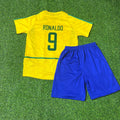 Ronaldo Nazario Brazil Retro Kids Football Jersey – Back View