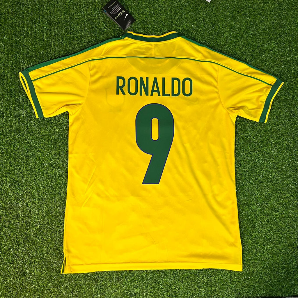Ronaldo Nazario Brazil 1998 World Cup Retro Football Jersey – Back View