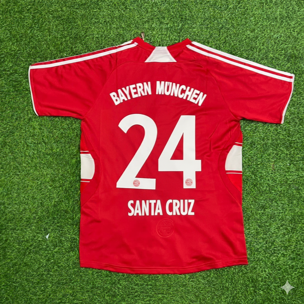2007/09 Bayern Munich Retro Football Jersey – Roque Santa Cruz – Back View