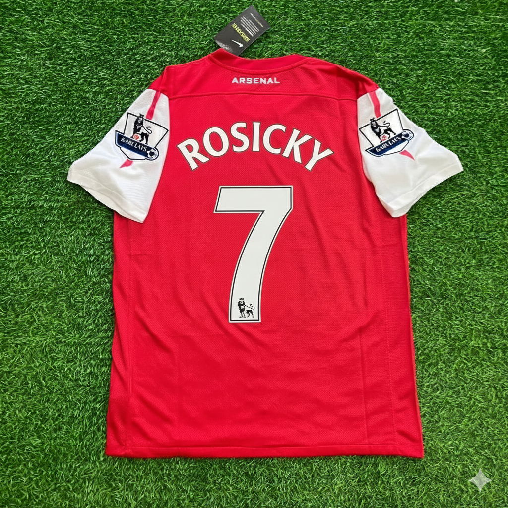 2011/12 Tomas Rosicky Arsenal Retro Football Jersey – Back View