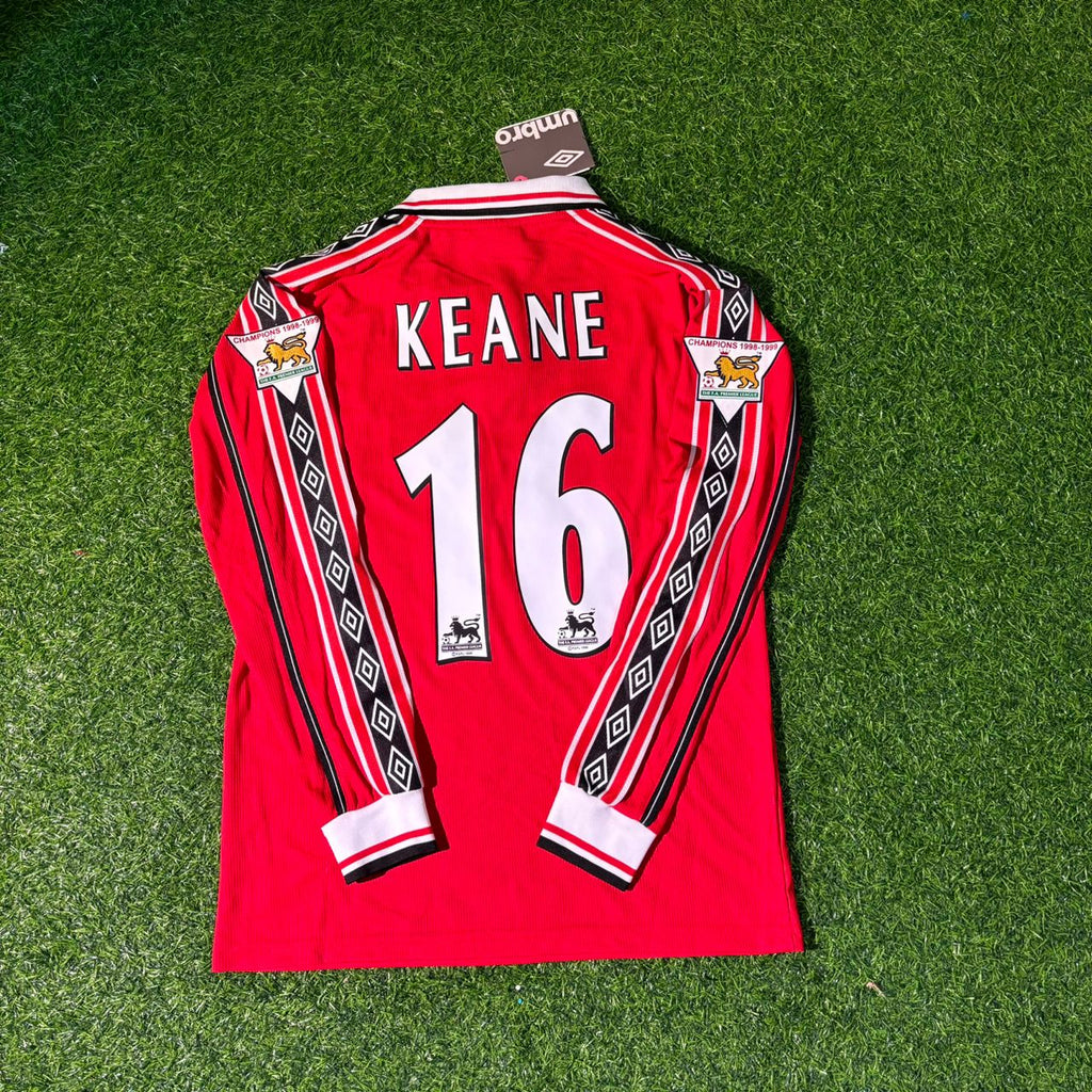 Manchester United 1999 Red Long Sleeve Football Jersey – Roy Keane – Back View